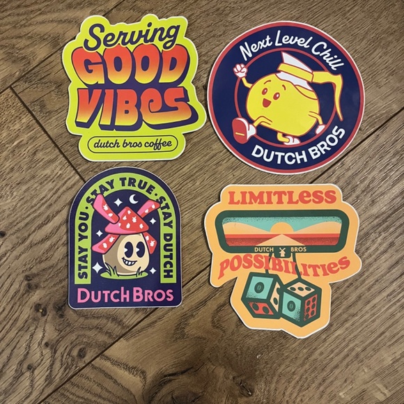 Dutch bros sticker bundle set of 4 - Picture 2 of 2